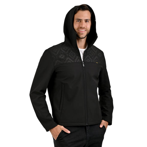 WRANGLER Chamarra negra Outdoor para Caballero con Capucha.